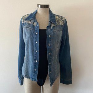 Chiqle Denim Button Down Top